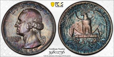 1957 25C Type B Reverse, FS-901 MS67