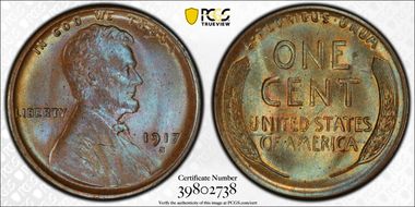 1917-S 1C MS65BN