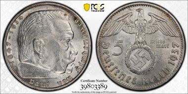 1937-D 5 Mk J-367 MS62