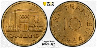 1954 10 Fr J-801 MS66