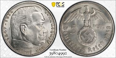 1938-A 5 Mk J-367 MS64