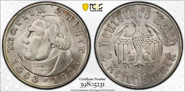 1933-A 2 Mk Luther J-352 MS64