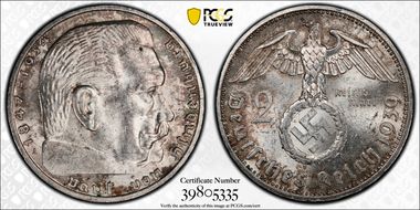 1939-A 2 Mk J-366 MS63