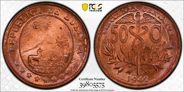 1942 50C KM-182a.2 Restrike MS65RD