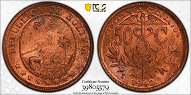 1942 50C KM-182a.2 Restrike MS64RD