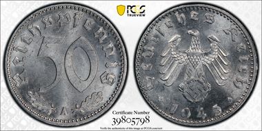 1943-A 50 Pfg J-372 MS64