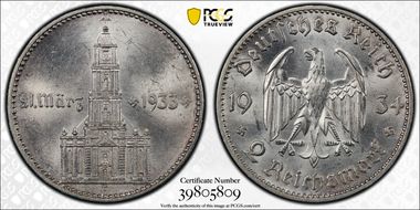 1934-F 2 Mk Potsdam J-355 MS63