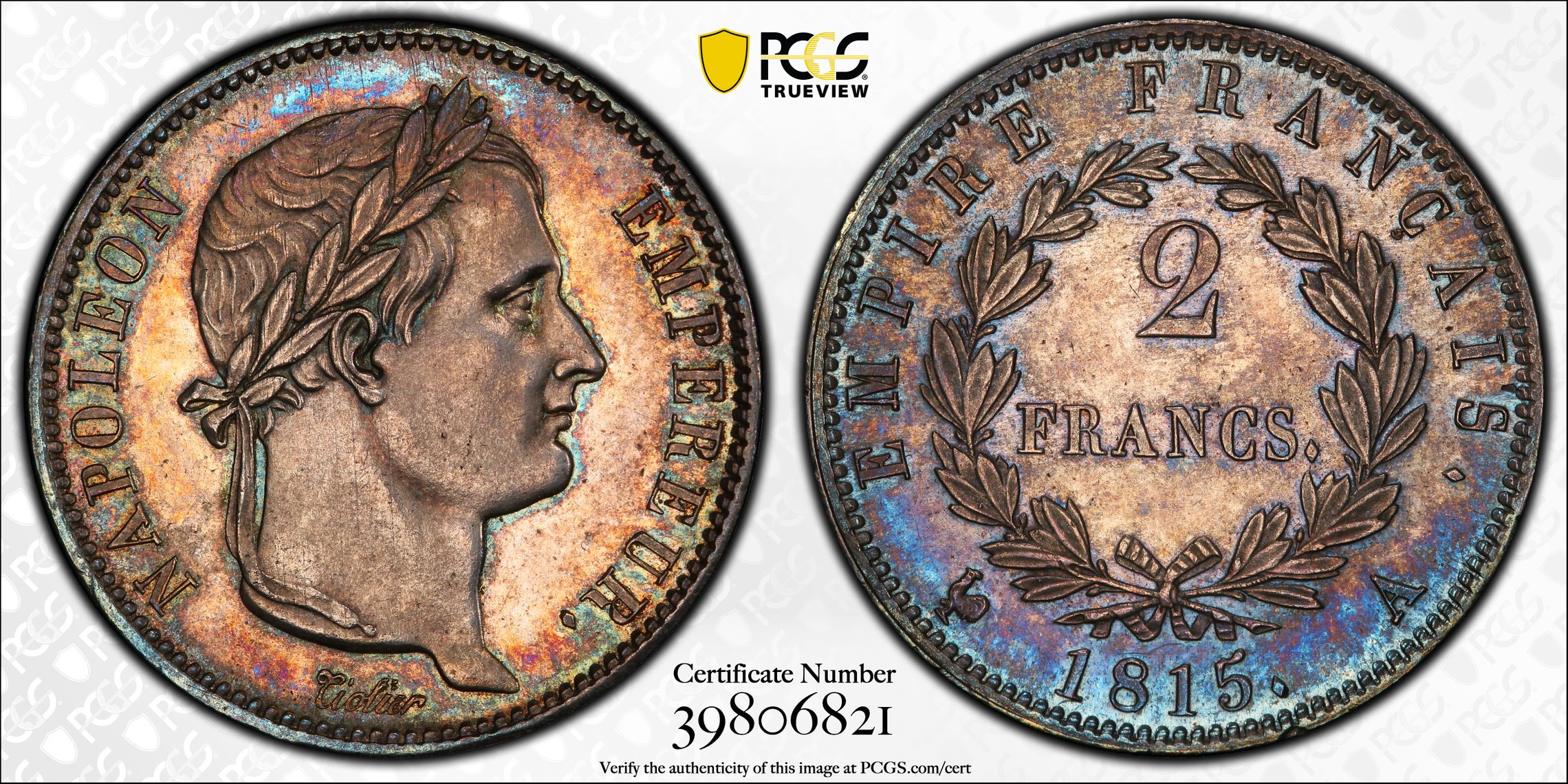 PCGS 钱币信息| 认证编号#39806821 - 1815-A France 2 Fr