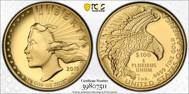 2019-W $100 High Relief Enhanced .9999 Fine SP70PL