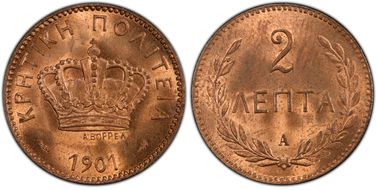 1901-A 2 Lep KM-2 MS65RD
