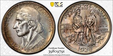 1938-S 50C Boone MS67+