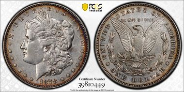 1878 8TF $1 VAM 9, First Die Pair XF45