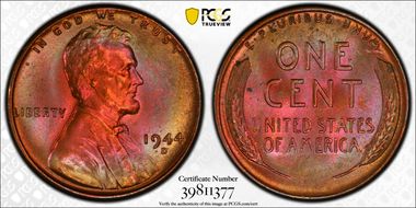 1944-D 1C MS65RB