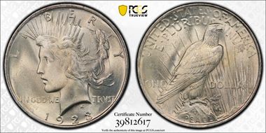1923 $1 VAM 1AA Extra Hair MS66