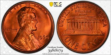 1960 1C Small Date MS67+ RD