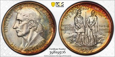 1937-D 50C Boone MS67+