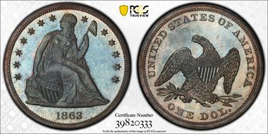 1863 $1 PR66