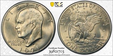 1971-S $1 Silver MS66
