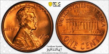 1960 1C Large Date MS67+ RD