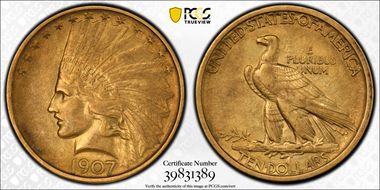 1907 $10 Indian XF45