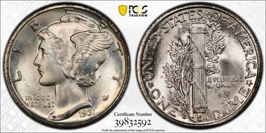 1931-D 10C DDO, FS-101 MS67FB