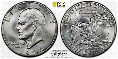 1974-S $1 Silver MS67