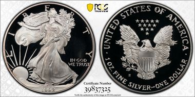 1992-S $1 Silver Eagle PR68DCAM