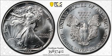 1988 $1 Silver Eagle MS68