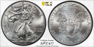 2016 $1 Silver Eagle  30th Anniversary MS69