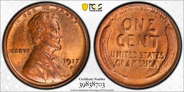 1917-D 1C MS65+ RB