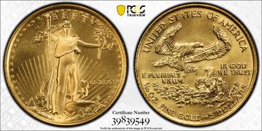 1990 $5 Gold Eagle MS70