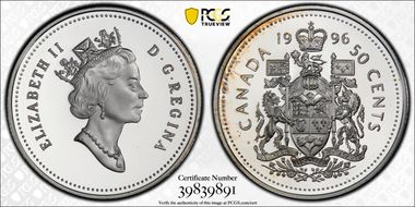 1996 50C Silver PR69DCAM