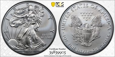 2020 $1 Silver Eagle First Strike MS70