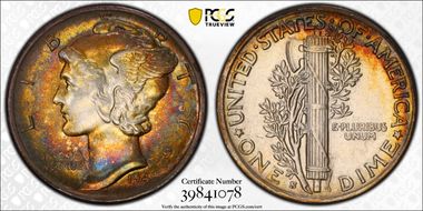 1945-S 10C Inverted S, FS-504 AU58