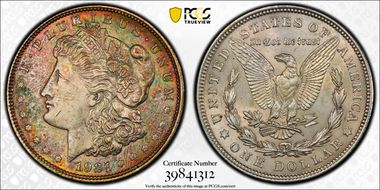 1921 $1 Morgan AU58+