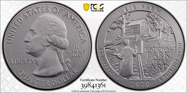 2020-P 25C Weir Farm NP 5 oz Silver SP70