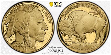 2020-W $50 American Buffalo  .9999 Fine Gold PR69DCAM