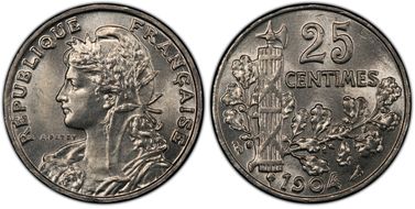 1904 25C Gad-364 F-169 MS66