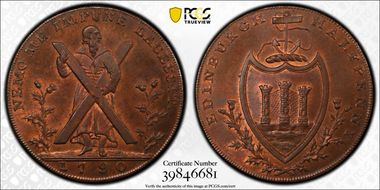 1790 Tk 1/2D DH-23 Lothian, Hutchison's MS65RB