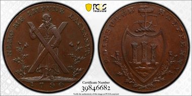 1790 Tk 1/2D DH-23 Lothian, Hutchison's MS64BN