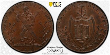 1791 Tk 1/2D DH-38 Lothian, Hutchison's MS64BN