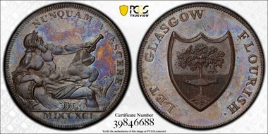 1791 Tk 1/2D DH-2 Lanarkshire, Glasgow MS64BN