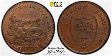 1791 Tk 1/2D DH-3a Lanarkshire, Glasgow MS64BN