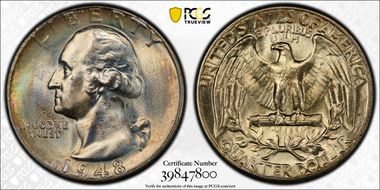 1948 25C MS66+ 