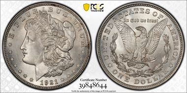 1921 $1 Morgan MS64