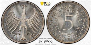 1968-F 5 Mk Regular Issue MS66+