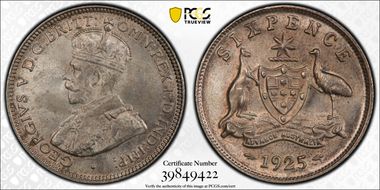 1925(m,sy) 6D KM-25  Ag MS65