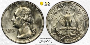 1964-D 25C Type C Reverse, FS-901 MS64