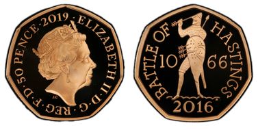 2019 50p S-H32 Battle of Hastings Au PR70DCAM