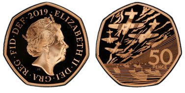 2019 50p D-Day Au PR70DCAM